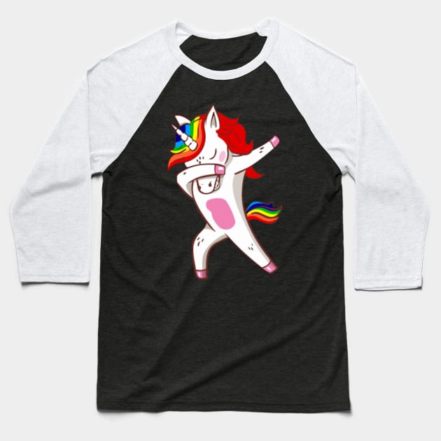 Funny Unicorn T shirt- Baseball T-Shirt by Nulian Sanchez